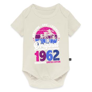 1962 Vintage 60e anniversaire rétro Vintage - Body à manches courtes Premium Bébé - blanc cassé - Devant