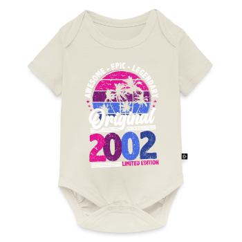 2002 Jahrgang Geburtstag Retro Vintage Geschenk - Baby Premium Kurzarmbody - Naturweiß - Vorne