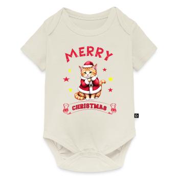 Merry Christmas Catmas kitty cute santa cat - Baby Premium short-sleeve bodysuit - off white - Front