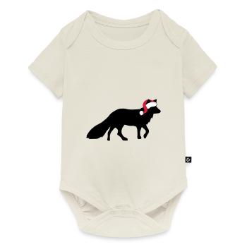 Fox Christmas - Christmas present - Baby Premium short-sleeve bodysuit - off white - Front