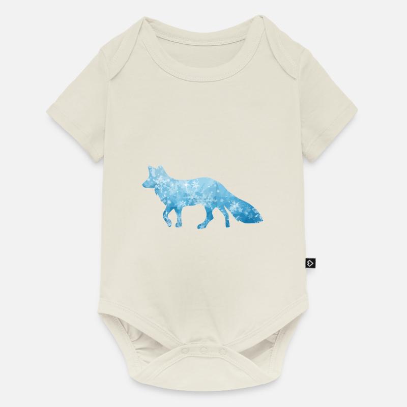 Schneefuchs Eisfuchs Fuchs / fox ice snow - Baby Premium Kurzarmbody - Naturweiß