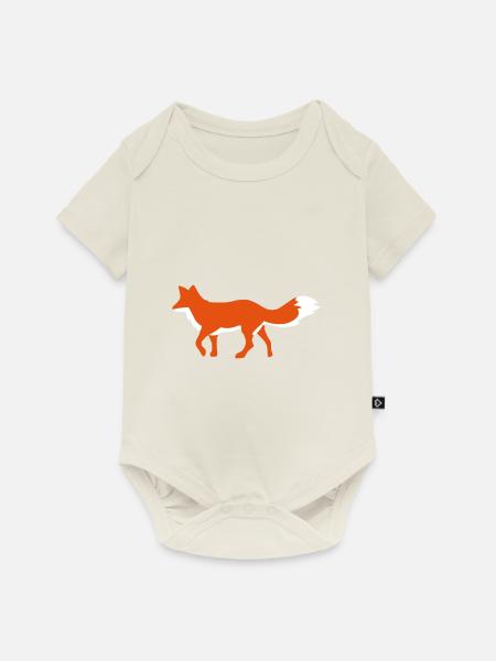 Fox / Renard / Fuchs - Baby Premium Kurzarmbody - Naturweiß