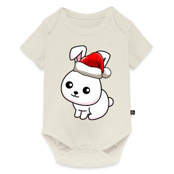 Hase Comic Weihnachten - Baby Premium Kurzarmbody - Naturweiß - Vorne