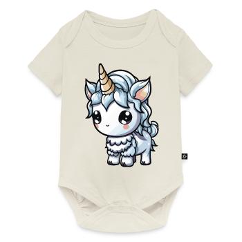 Unicorn Winter Animal Baby Comic - Baby Premium short-sleeve bodysuit - off white - Front