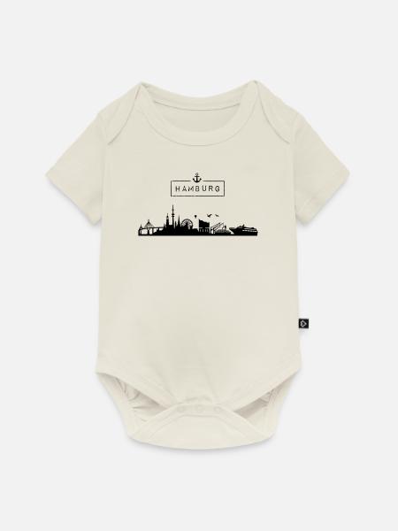 Skyline Hansestadt Hamburg, HH, Stadt, Deutschland - Baby Premium Kurzarmbody - Naturweiß
