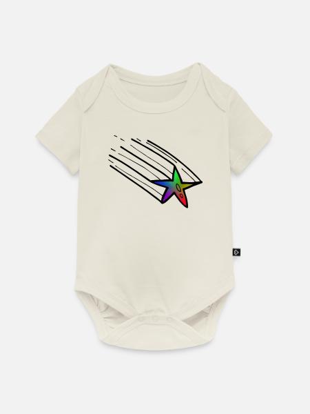 Stern - Baby Premium Kurzarmbody - Naturweiß