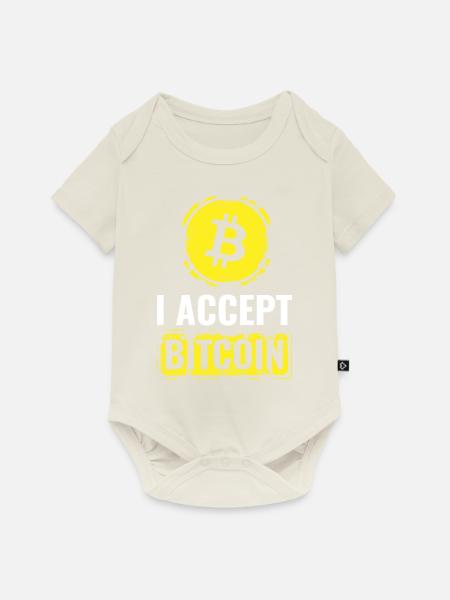 Bitcoin Krypto Währung T-shirt - Baby Premium Kurzarmbody - Naturweiß