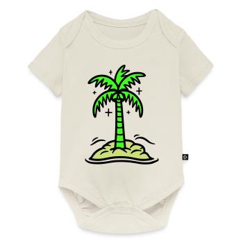 Icône de Palm Island Été - Body à manches courtes Premium Bébé - blanc cassé - Devant