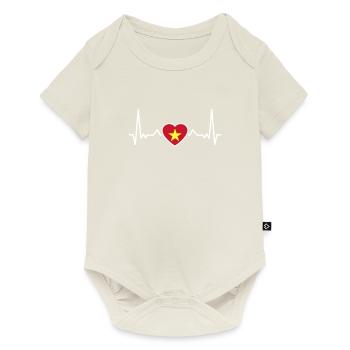 Vietnam Heartbeat Drapeau vietnamien - Body à manches courtes Premium Bébé - blanc cassé - Devant