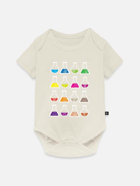 Geek colorful test tube Reagenzglas Chemie Science - Baby Premium Kurzarmbody - Naturweiß