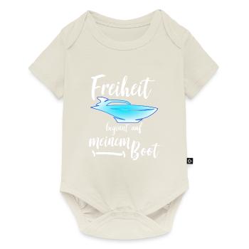 Freiheit Boot Motorboot Segeln Yacht - Baby Premium Kurzarmbody - Naturweiß - Vorne