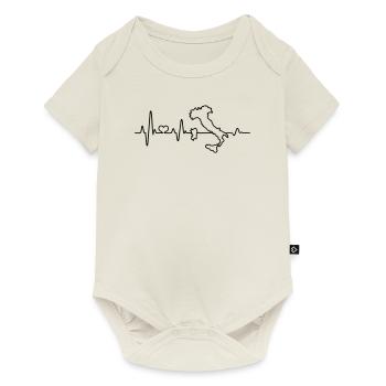 Heartbeat Italy Outline Map I Love Italia - Baby Premium short-sleeve bodysuit - off white - Front