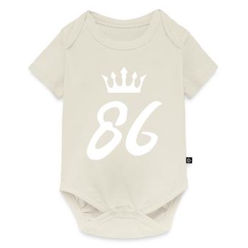 86 Zahl Krone - Baby Premium Kurzarmbody - Naturweiß - Vorne