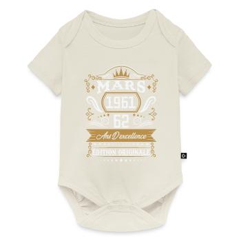 Mars 1961 62 Ans Rétro Cadeau D'anniversaire - Body à manches courtes Premium Bébé - blanc cassé - Devant