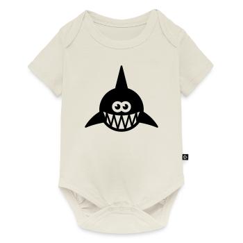 Fish Showing Teeth (Shark, Predator, Carnivore 1C) - Baby Premium short-sleeve bodysuit - off white - Front