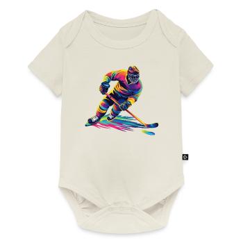 Eishockey - Baby Premium Kurzarmbody - Naturweiß - Vorne