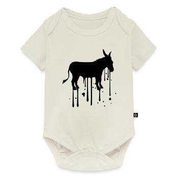 stamp drop color blob graffiti spray donkey p - Baby Premium short-sleeve bodysuit - off white - Front