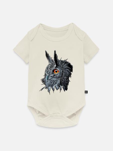 Uhu /Bubo Bubo/Eule - Baby Premium Kurzarmbody - Naturweiß
