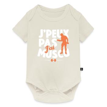 Je Peux Pas J'ai Muscu Cadeau De Gym - Body à manches courtes Premium Bébé - blanc cassé - Devant