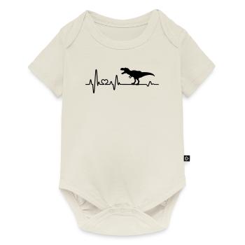 Heartbeat Dinosaure T-Rex Préhistorique Dino Tyranno - Body à manches courtes Premium Bébé - blanc cassé - Devant