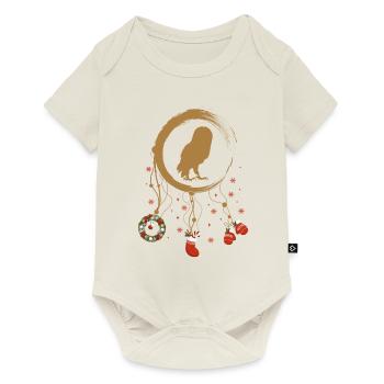 Eule Weihnachten Weihnachtstraumfänger - Baby Premium Kurzarmbody - Naturweiß - Vorne