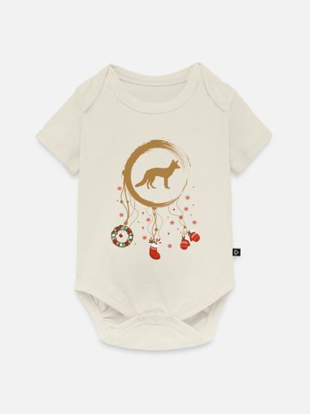 Fuchs Weihnachten Weihnachtstraumfänger - Baby Premium Kurzarmbody - Naturweiß