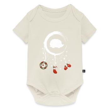 Igel Weihnachten Weihnachtstraumfänger - Baby Premium Kurzarmbody - Naturweiß - Vorne
