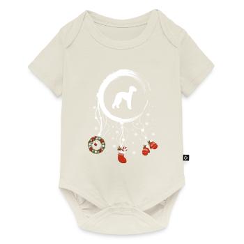 Bedlington Terrier Weihnachten Weihnachtstraumfäng - Baby Premium Kurzarmbody - Naturweiß - Vorne