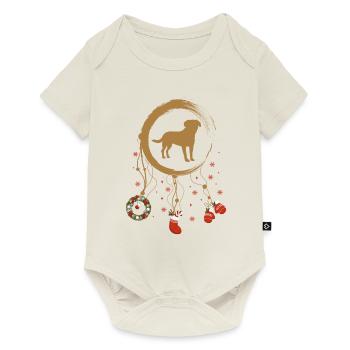 Großer Schweizer Sennenhund Weihnachten Weihnachts - Baby Premium Kurzarmbody - Naturweiß - Vorne