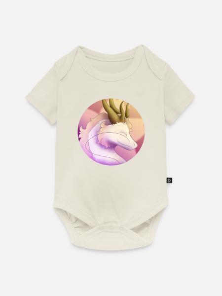 Flauschiger rosa Drache - Baby Premium Kurzarmbody - Naturweiß