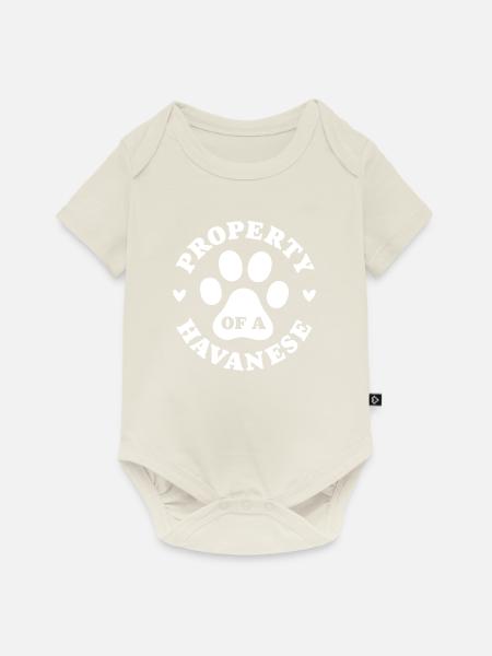 Eigentum eines Havanesers - Baby Premium Kurzarmbody - Naturweiß