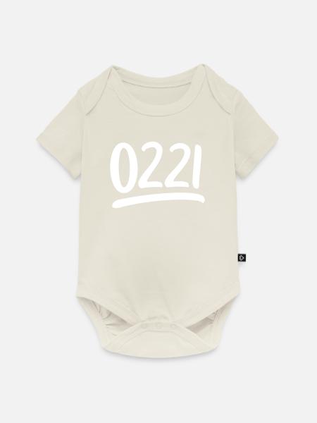 0221 Handschrift - Baby Premium Kurzarmbody - Naturweiß