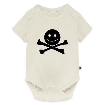 Chemise Enfant Drapeau Pirate - Body à manches courtes Premium Bébé - blanc cassé - Devant