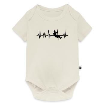 Mountaineer mountaineering Mountaineering Mountain sports Heartbeat ECG - Baby Premium short-sleeve bodysuit - off white - Front