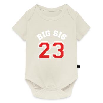 Big Sis 2023 Grande Sœur Bébé Fille De Naissance - Body à manches courtes Premium Bébé - blanc cassé - Devant