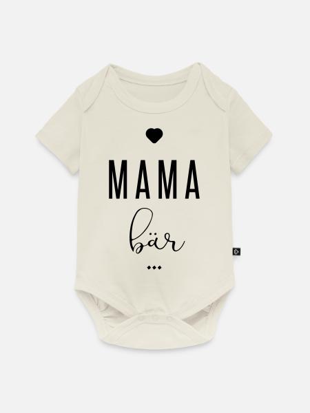mama bär - Baby Premium Kurzarmbody - Naturweiß