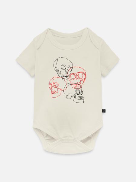 Schädel - Baby Premium Kurzarmbody - Naturweiß