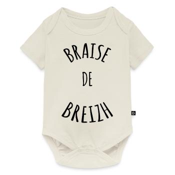Tshirt breton breizh , tshirt humoristique breizh - Body à manches courtes Premium Bébé - blanc cassé - Devant
