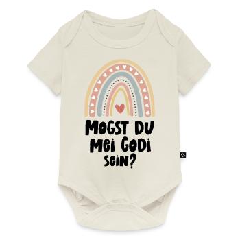 Patentante fragen Godi fragen Taufpatin Österreich - Baby Premium Kurzarmbody - Naturweiß - Vorne