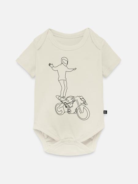 Lebensdauer - Baby Premium Kurzarmbody - Naturweiß
