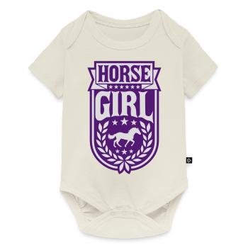 Citation de fille de cheval disant - Body à manches courtes Premium Bébé - blanc cassé - Devant