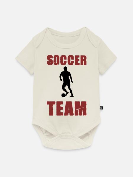 soccer player team - Baby Premium Kurzarmbody - Naturweiß