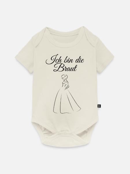Jungesellen Braut - Baby Premium Kurzarmbody - Naturweiß