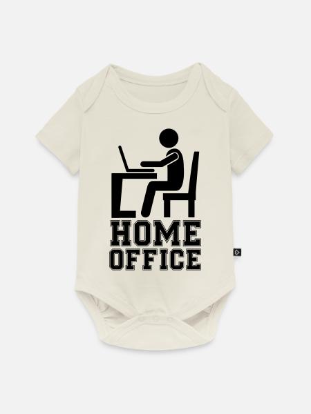 computer work home office - Baby Premium Kurzarmbody - Naturweiß