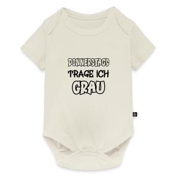 Les jeudis je porte du gris Dire Couleur gris - Body à manches courtes Premium Bébé - blanc cassé - Devant