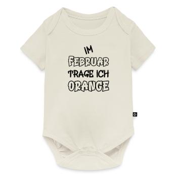 In February I wear orange saying color orange - Baby Premium short-sleeve bodysuit - off white - Front