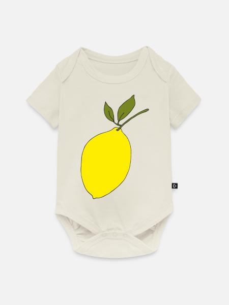 zitrone - Baby Premium Kurzarmbody - Naturweiß