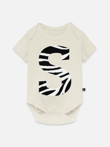 Buchstabe s Zebra - Baby Premium Kurzarmbody - Naturweiß