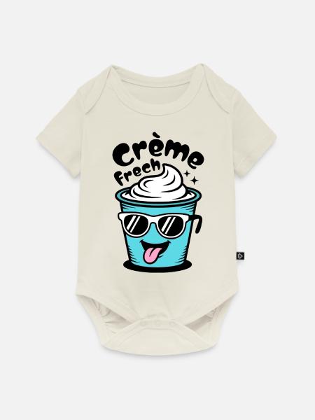 Crème Frech - Baby Premium Kurzarmbody - Naturweiß