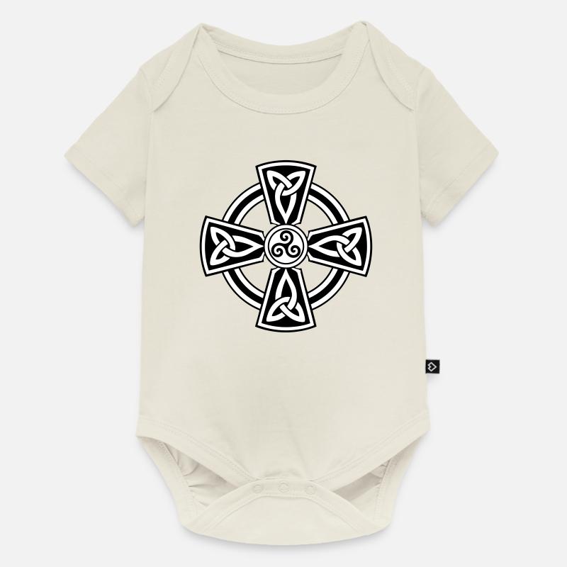 Croix Celtique - Body à manches courtes Premium Bébé - blanc cassé